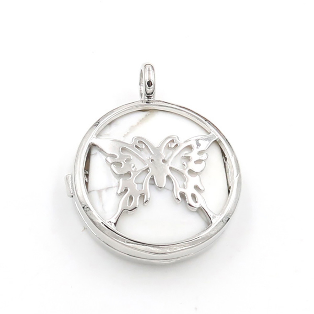 Hollow butterfly pendant box pendant healing crystal pendant necklace Reiki spirit energy gem