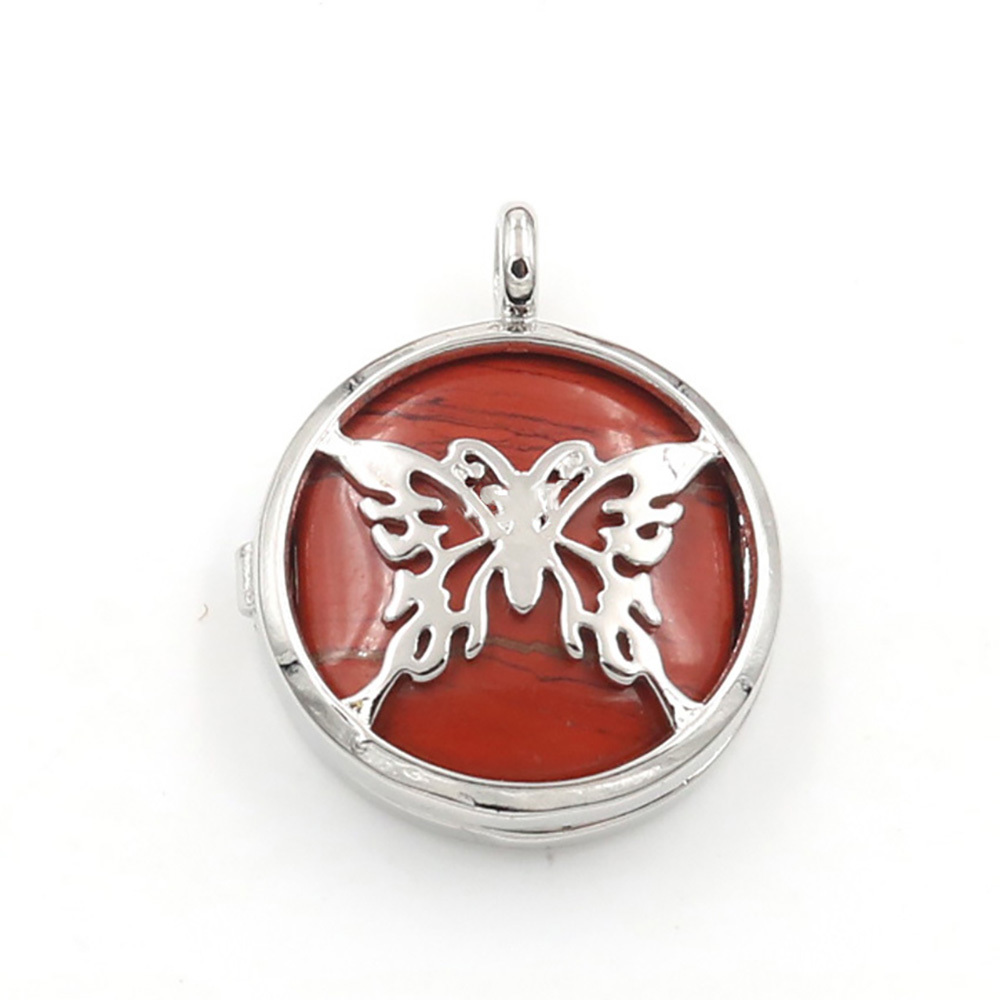 Hollow butterfly pendant box pendant healing crystal pendant necklace Reiki spirit energy gem