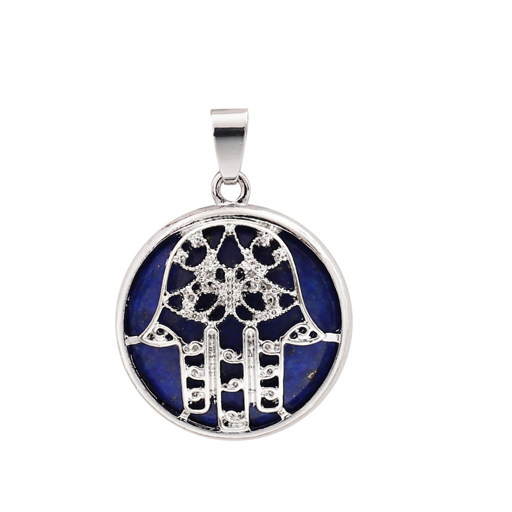 Buddha Palm Chakra Pendant Necklace Healing Crystal Pendant Necklace Reiki Spiritual Energy Gem