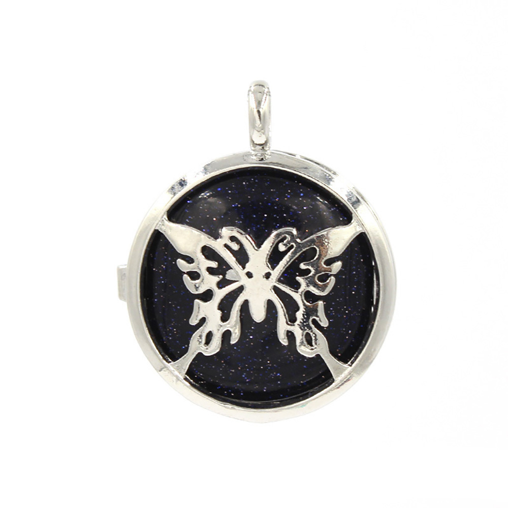 Hollow butterfly pendant box pendant healing crystal pendant necklace Reiki spirit energy gem