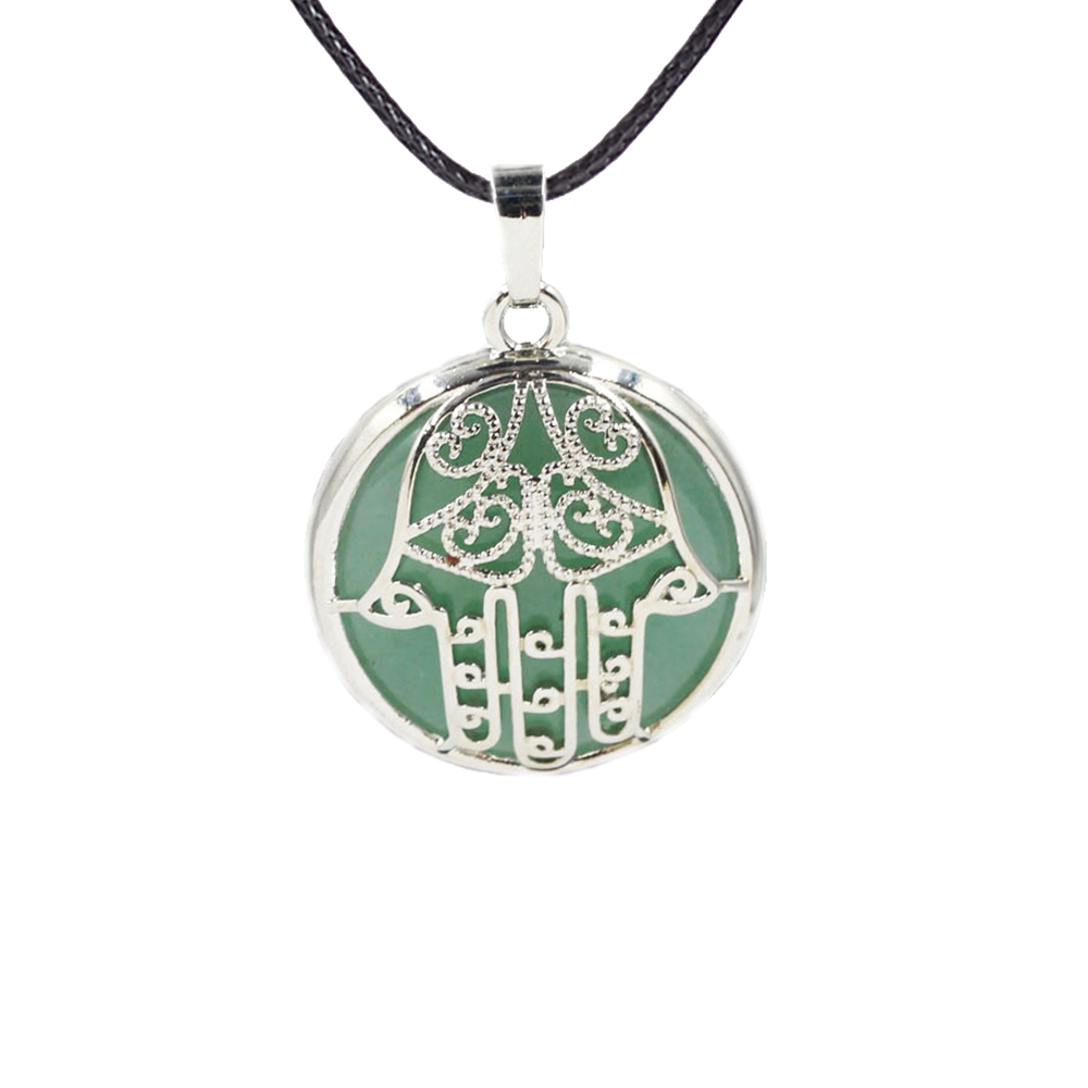 Buddha Palm Chakra Pendant Necklace Healing Crystal Pendant Necklace Reiki Spiritual Energy Gem