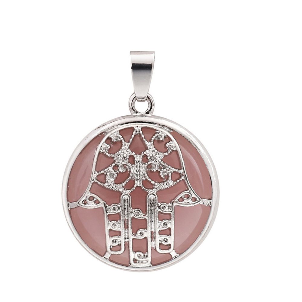 Buddha Palm Chakra Pendant Necklace Healing Crystal Pendant Necklace Reiki Spiritual Energy Gem