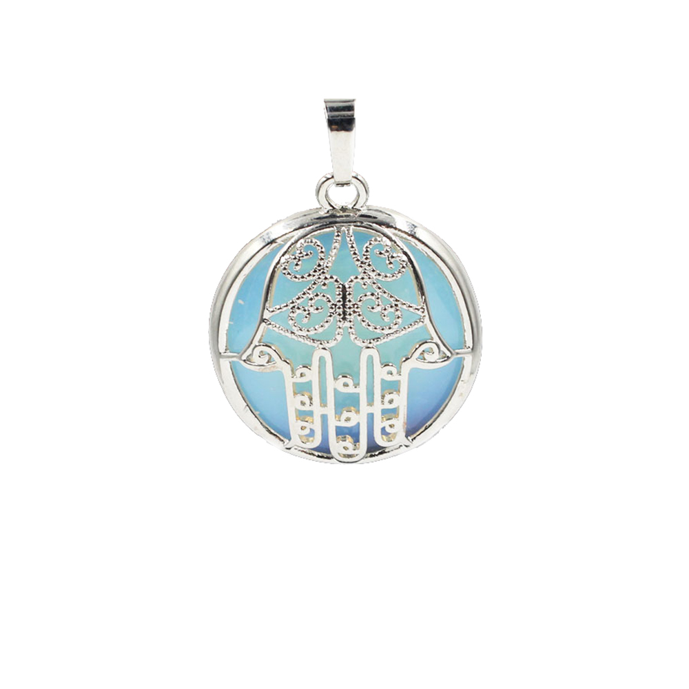 Buddha Palm Chakra Pendant Necklace Healing Crystal Pendant Necklace Reiki Spiritual Energy Gem