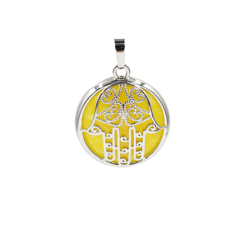 Buddha Palm Chakra Pendant Necklace Healing Crystal Pendant Necklace Reiki Spiritual Energy Gem