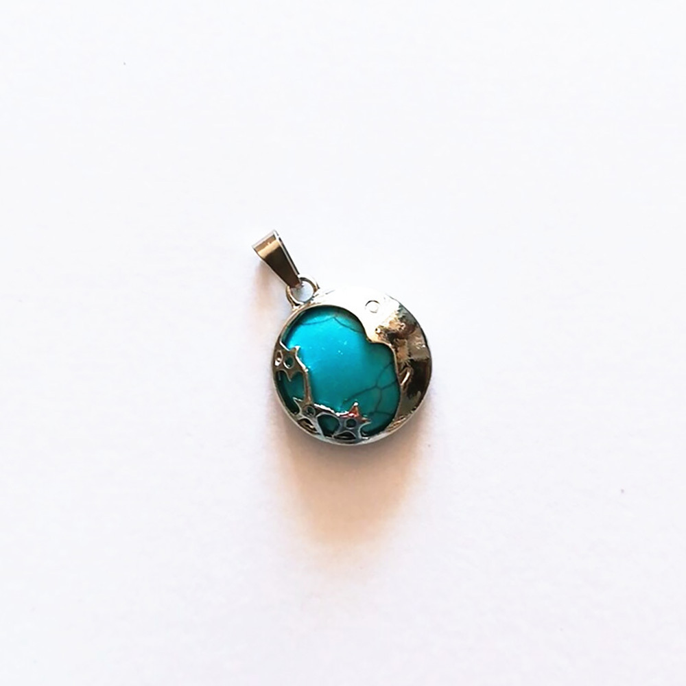 Starmoon Pendant Healing Crystal Pendant Necklace Natural Energy Gem Pendant Necklace