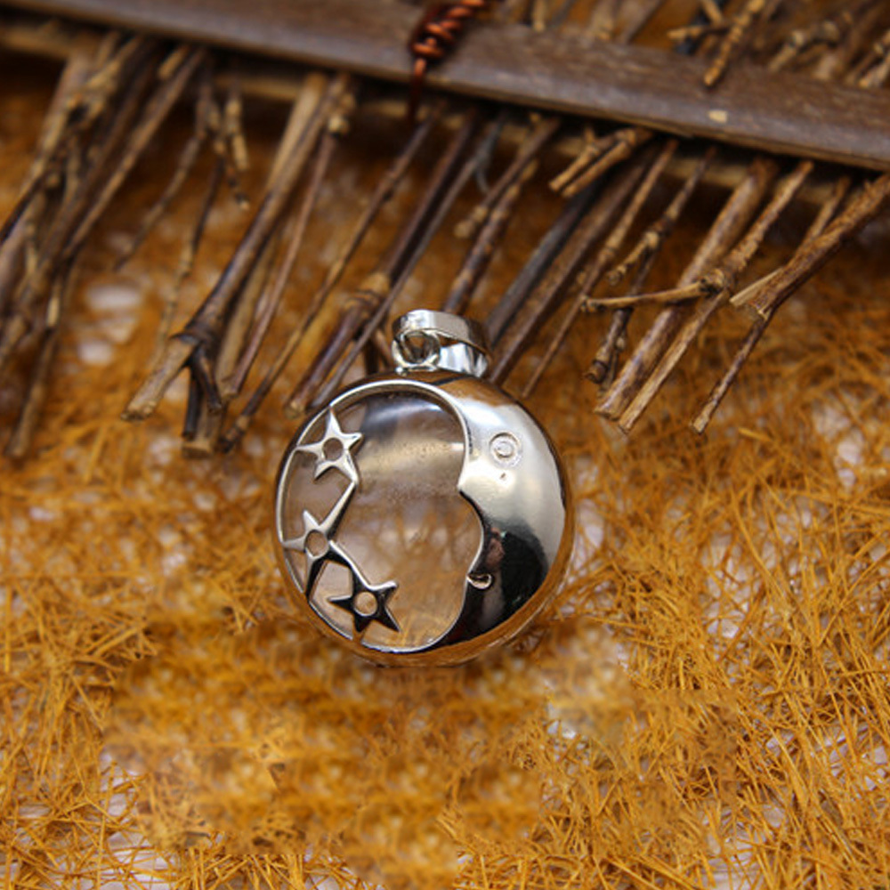 Starmoon Pendant Healing Crystal Pendant Necklace Natural Energy Gem Pendant Necklace