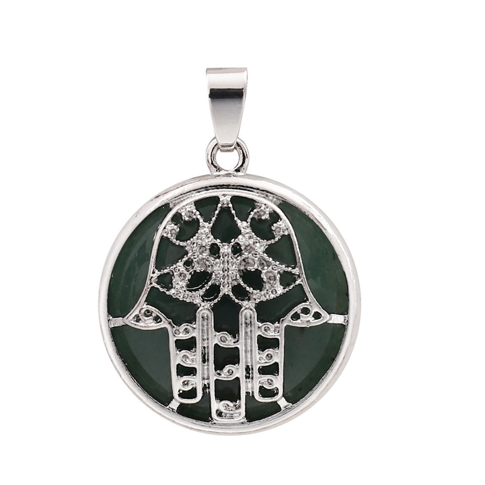 Buddha Palm Chakra Pendant Necklace Healing Crystal Pendant Necklace Reiki Spiritual Energy Gem