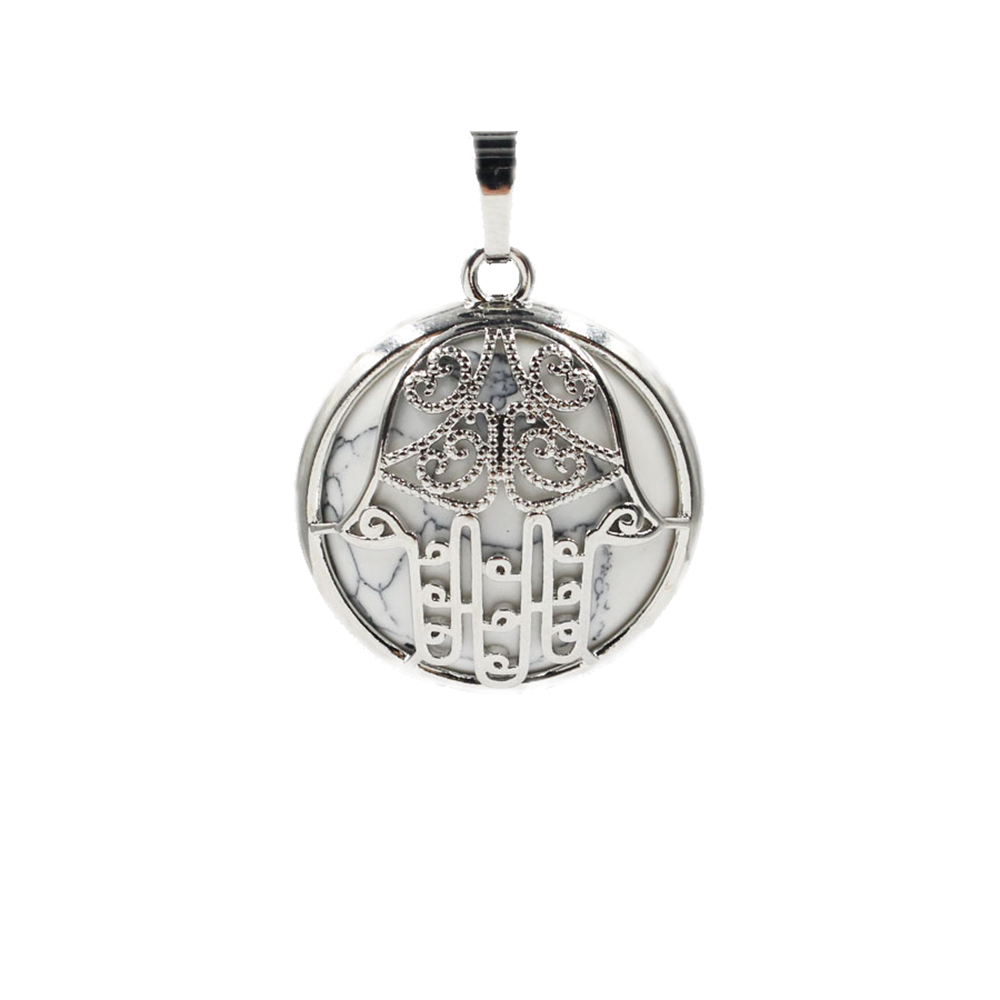 Buddha Palm Chakra Pendant Necklace Healing Crystal Pendant Necklace Reiki Spiritual Energy Gem