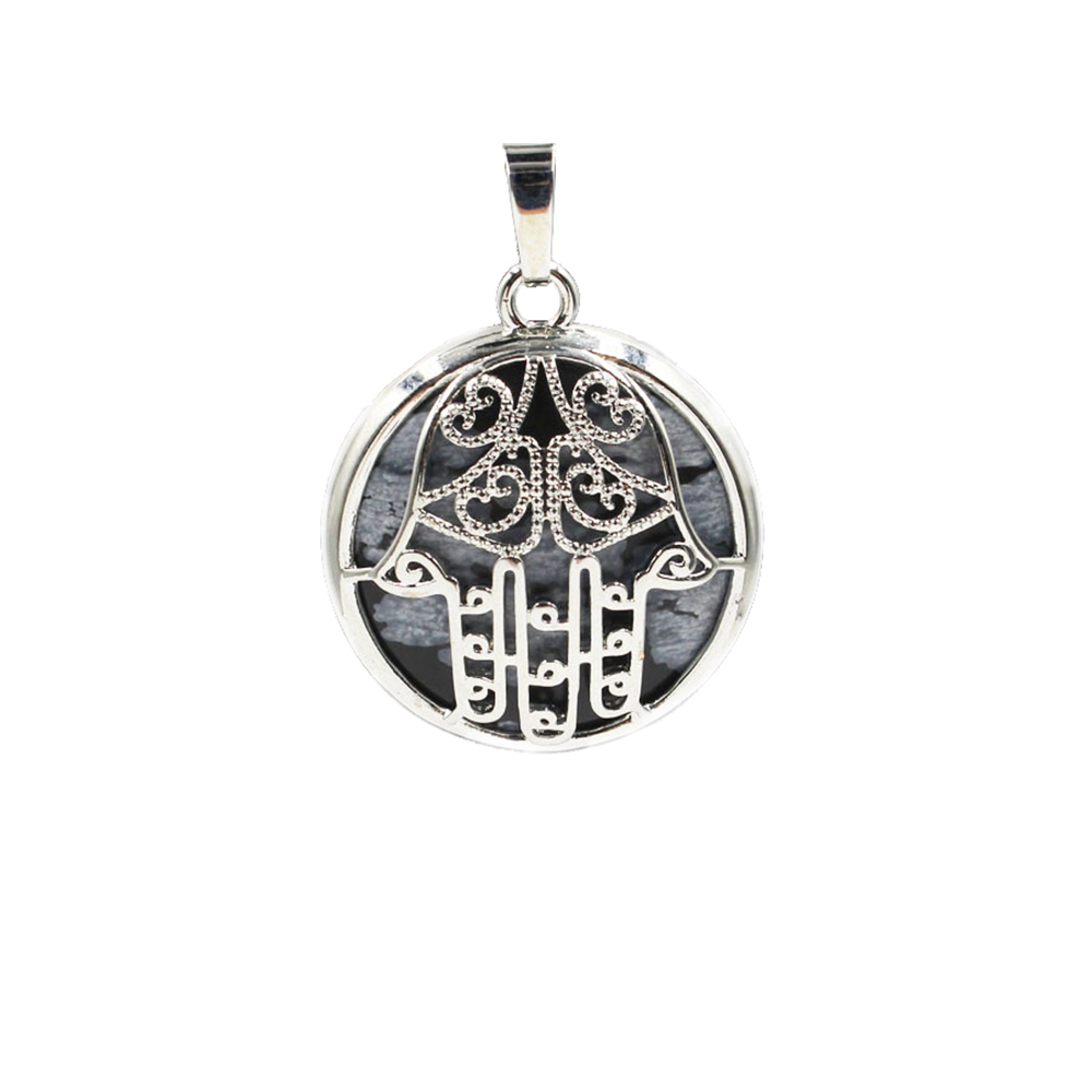 Buddha Palm Chakra Pendant Necklace Healing Crystal Pendant Necklace Reiki Spiritual Energy Gem