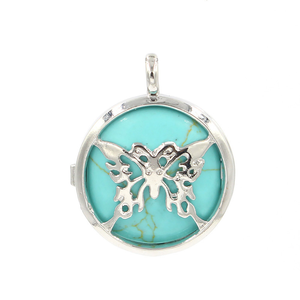 Hollow butterfly pendant box pendant healing crystal pendant necklace Reiki spirit energy gem