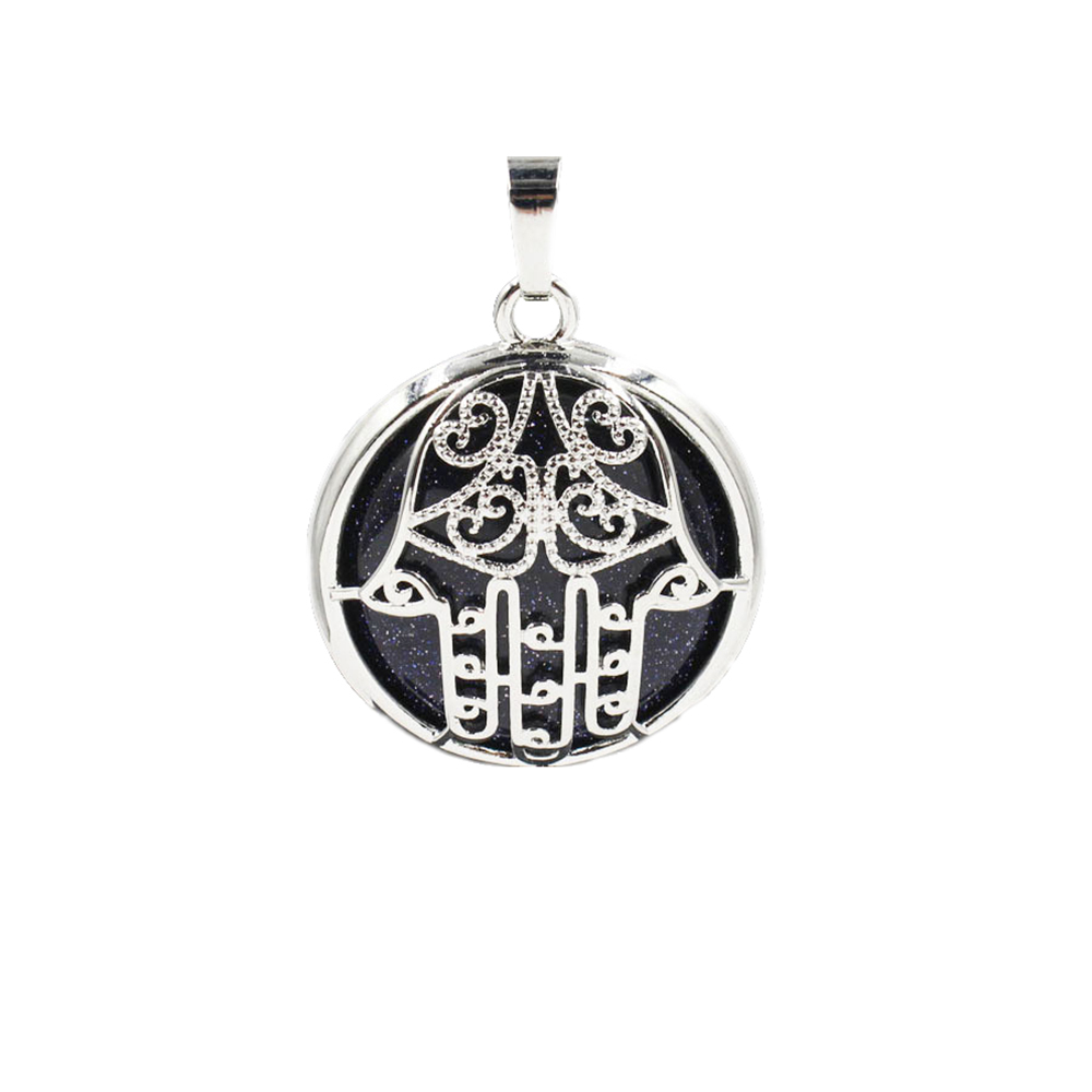 Buddha Palm Chakra Pendant Necklace Healing Crystal Pendant Necklace Reiki Spiritual Energy Gem