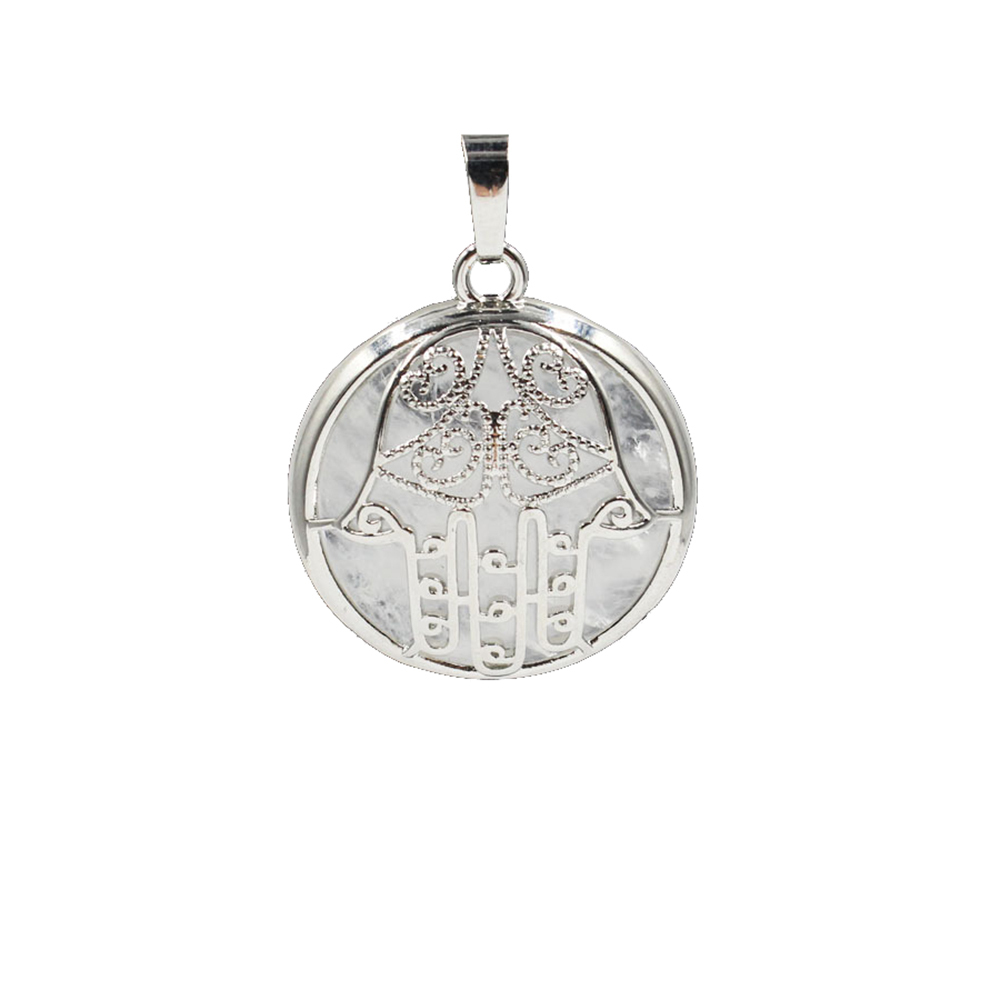 Buddha Palm Chakra Pendant Necklace Healing Crystal Pendant Necklace Reiki Spiritual Energy Gem