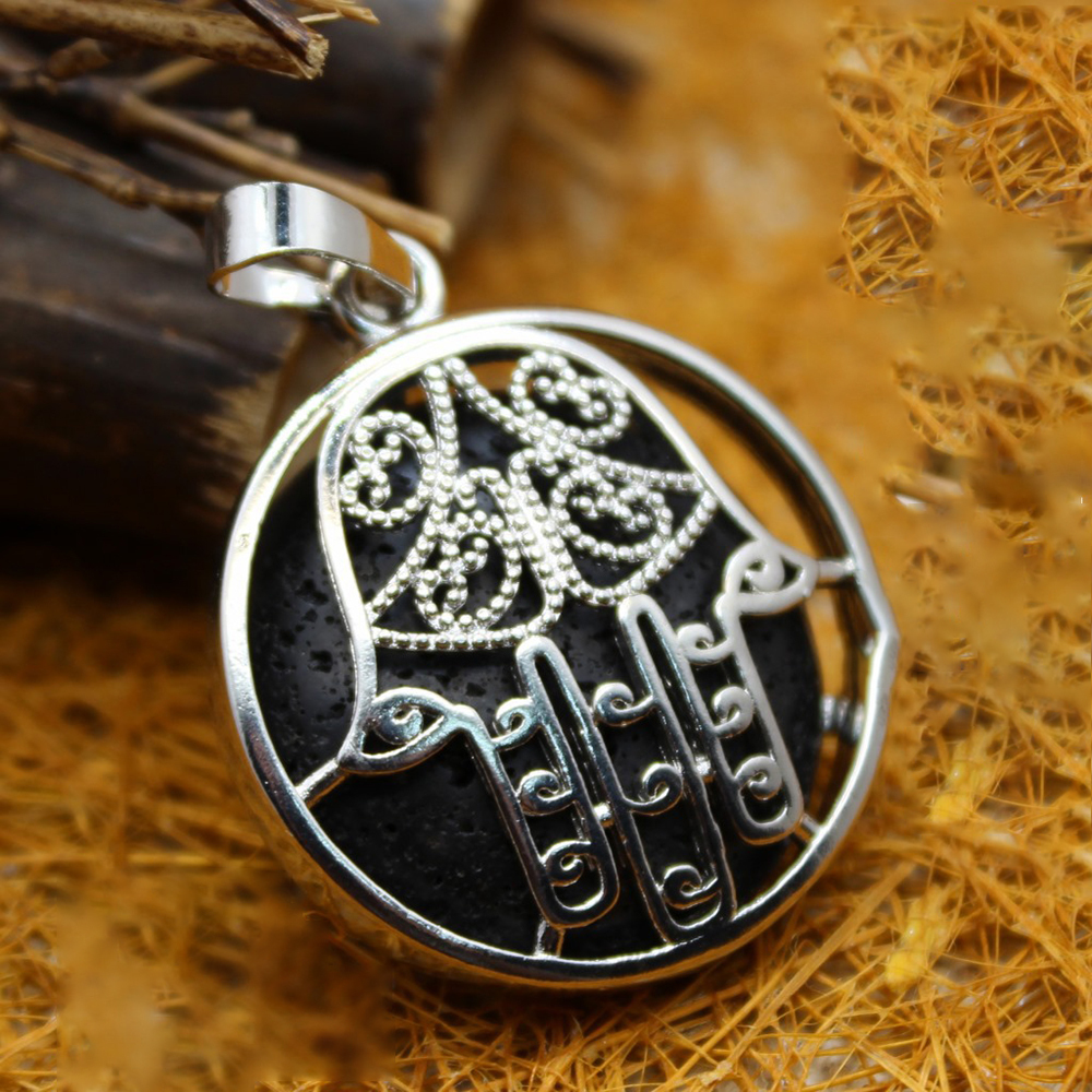 Buddha Palm Chakra Pendant Necklace Healing Crystal Pendant Necklace Reiki Spiritual Energy Gem