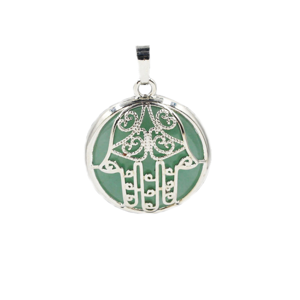 Buddha Palm Chakra Pendant Necklace Healing Crystal Pendant Necklace Reiki Spiritual Energy Gem