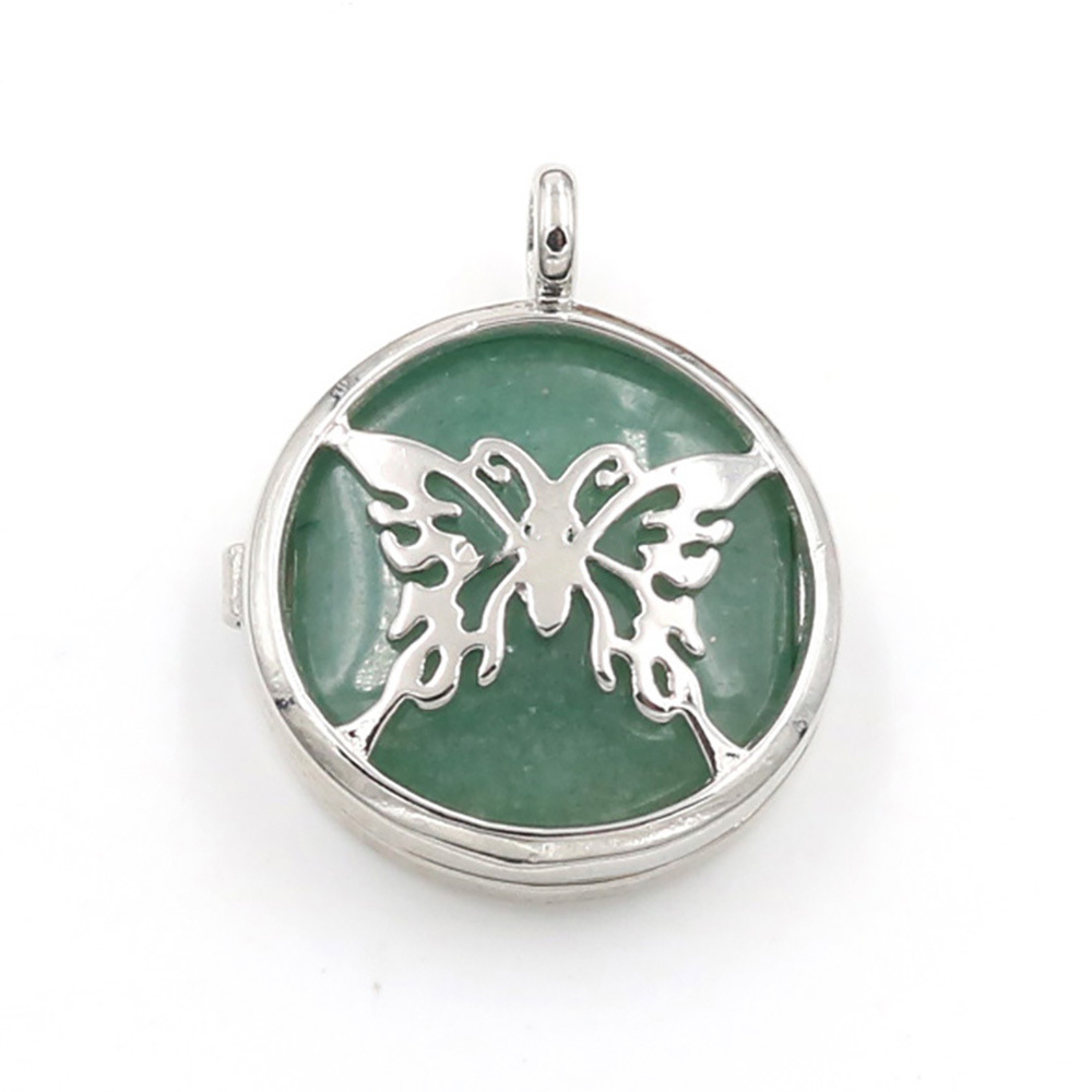 Hollow butterfly pendant box pendant healing crystal pendant necklace Reiki spirit energy gem