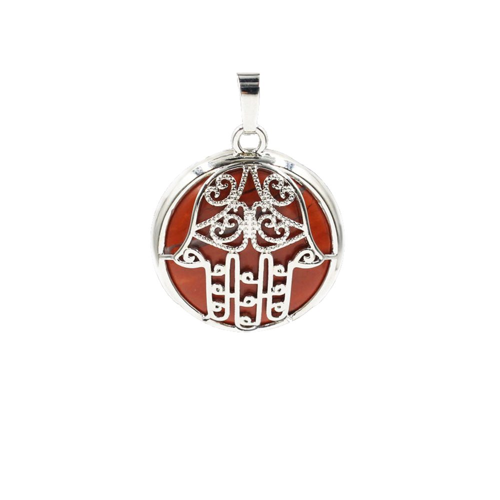 Buddha Palm Chakra Pendant Necklace Healing Crystal Pendant Necklace Reiki Spiritual Energy Gem