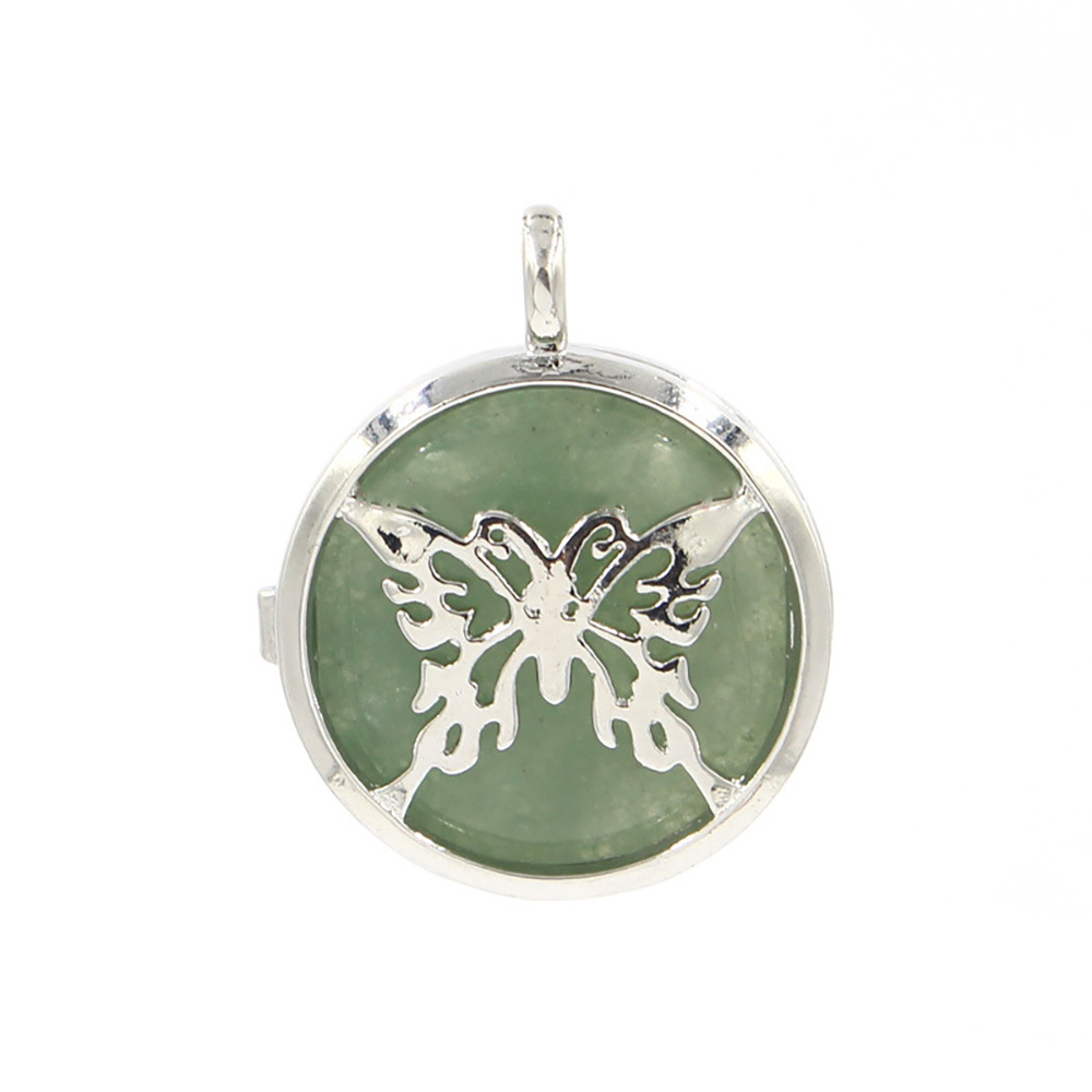 Hollow butterfly pendant box pendant healing crystal pendant necklace Reiki spirit energy gem