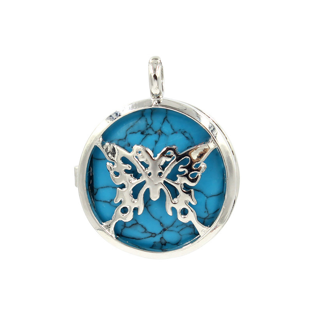 Hollow butterfly pendant box pendant healing crystal pendant necklace Reiki spirit energy gem