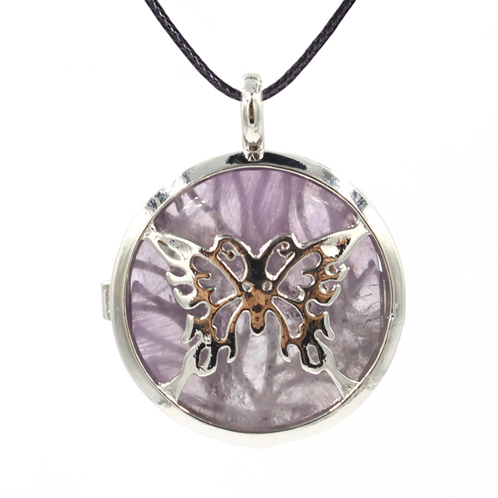 Buddha Palm Chakra Pendant Necklace Healing Crystal Pendant Necklace Reiki Spiritual Energy Gem
