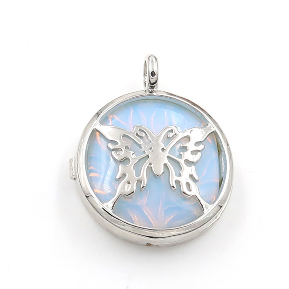 Hollow butterfly pendant box pendant healing crystal pendant necklace Reiki spirit energy gem