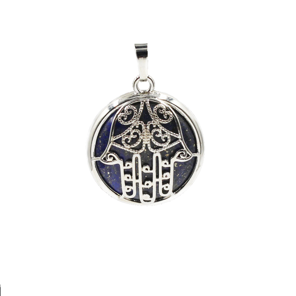 Buddha Palm Chakra Pendant Necklace Healing Crystal Pendant Necklace Reiki Spiritual Energy Gem