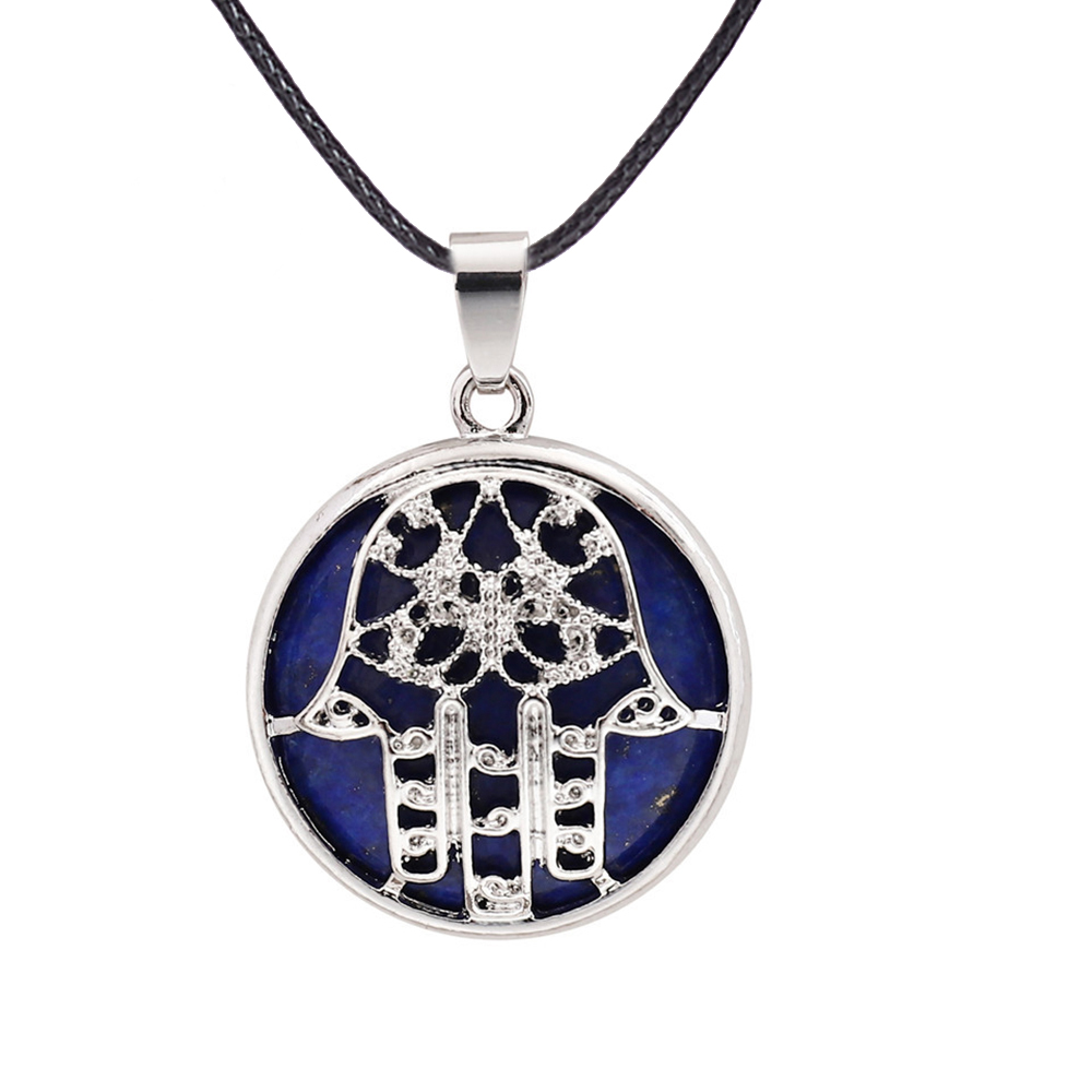 Buddha Palm Chakra Pendant Necklace Healing Crystal Pendant Necklace Reiki Spiritual Energy Gem