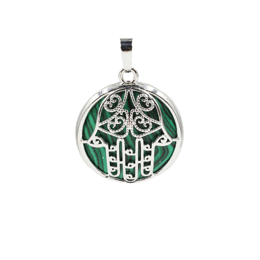 Buddha Palm Chakra Pendant Necklace Healing Crystal Pendant Necklace Reiki Spiritual Energy Gem