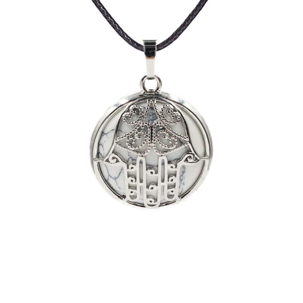 Buddha Palm Chakra Pendant Necklace Healing Crystal Pendant Necklace Reiki Spiritual Energy Gem