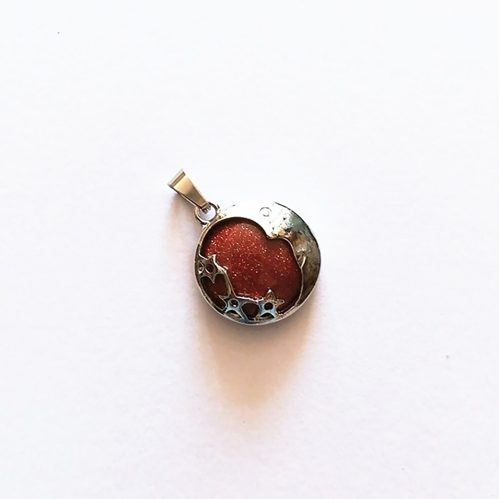 Starmoon Pendant Healing Crystal Pendant Necklace Natural Energy Gem Pendant Necklace