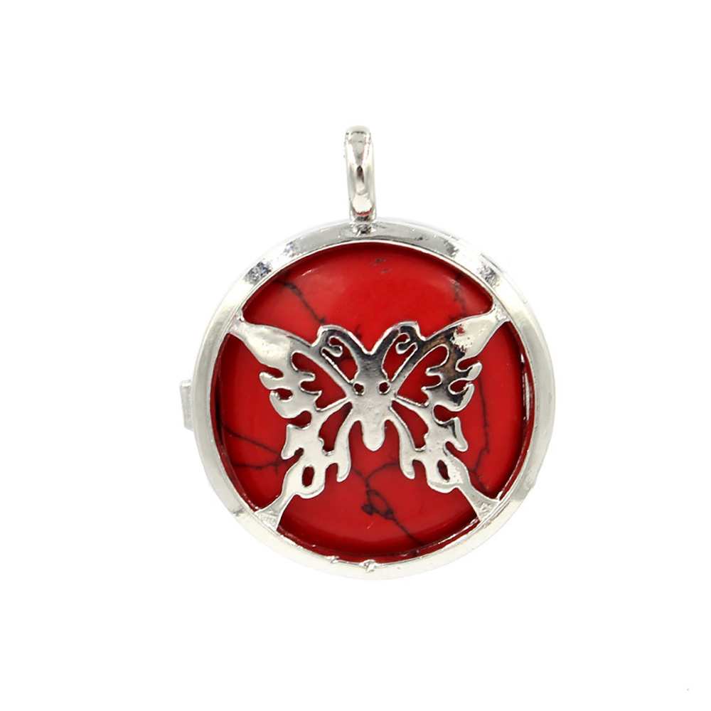 Hollow butterfly pendant box pendant healing crystal pendant necklace Reiki spirit energy gem