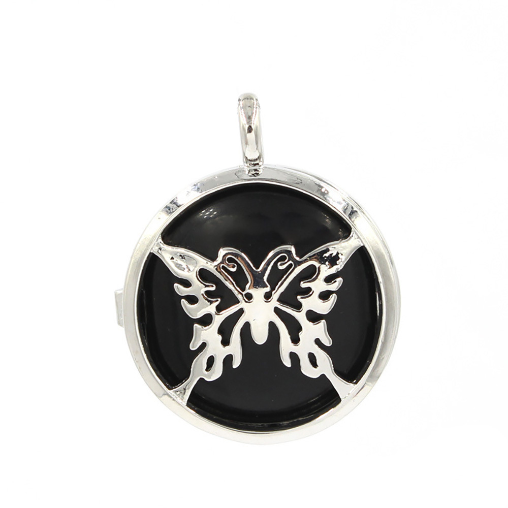 Hollow butterfly pendant box pendant healing crystal pendant necklace Reiki spirit energy gem