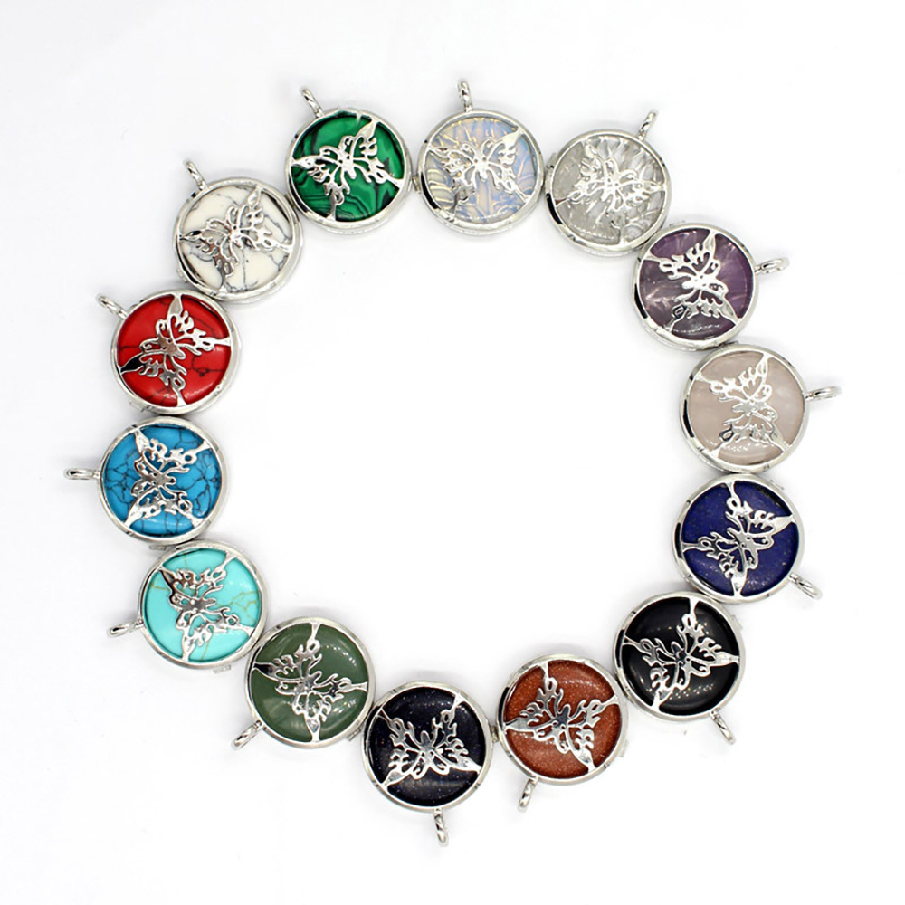 Hollow butterfly pendant box pendant healing crystal pendant necklace Reiki spirit energy gem