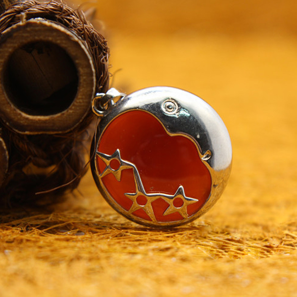 Starmoon Pendant Healing Crystal Pendant Necklace Natural Energy Gem Pendant Necklace