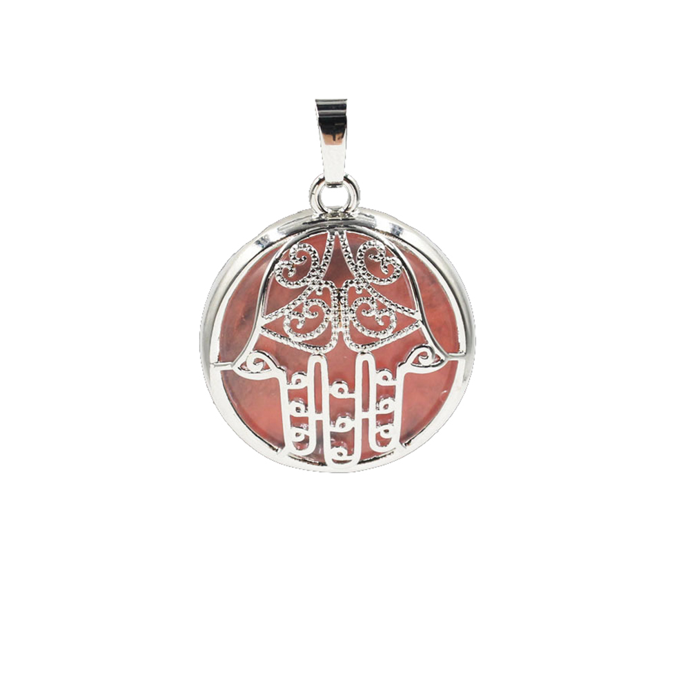 Buddha Palm Chakra Pendant Necklace Healing Crystal Pendant Necklace Reiki Spiritual Energy Gem