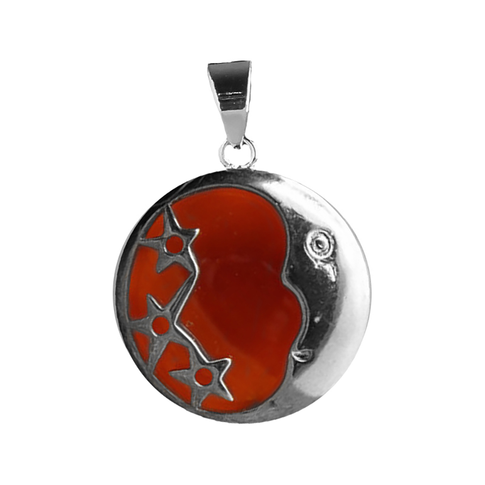Starmoon Pendant Healing Crystal Pendant Necklace Natural Energy Gem Pendant Necklace