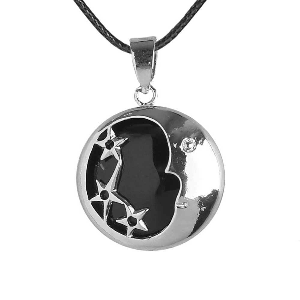 Starmoon Pendant Healing Crystal Pendant Necklace Natural Energy Gem Pendant Necklace