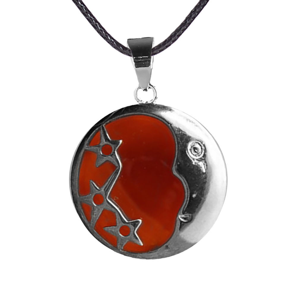 Starmoon Pendant Healing Crystal Pendant Necklace Natural Energy Gem Pendant Necklace