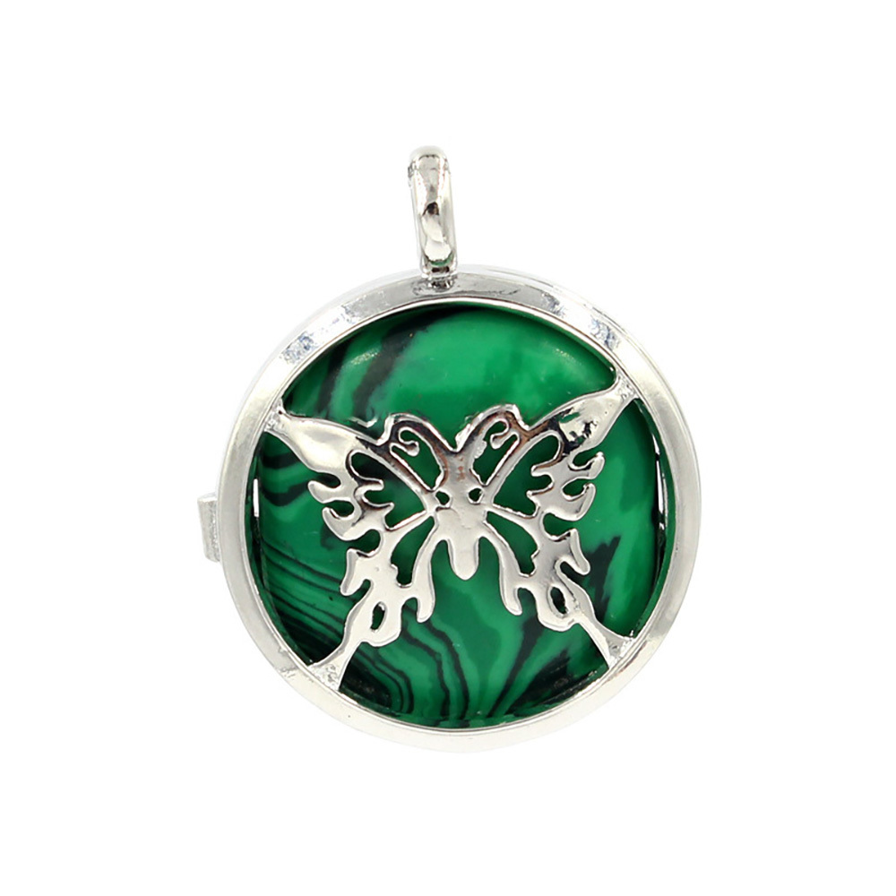 Hollow butterfly pendant box pendant healing crystal pendant necklace Reiki spirit energy gem
