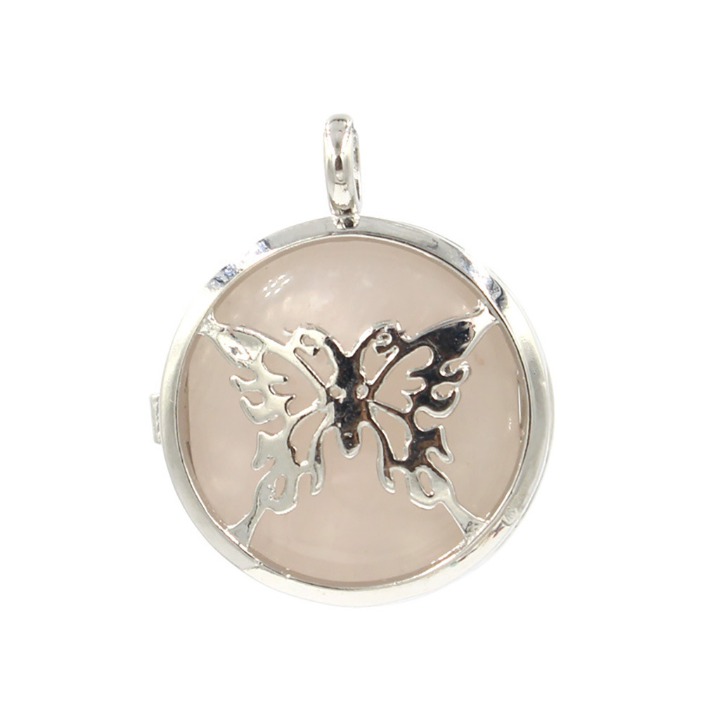 Hollow butterfly pendant box pendant healing crystal pendant necklace Reiki spirit energy gem