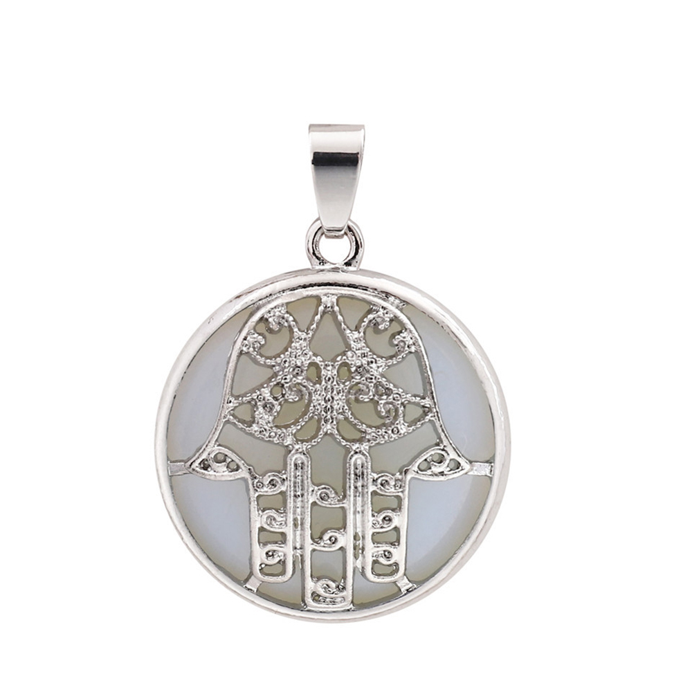 Buddha Palm Chakra Pendant Necklace Healing Crystal Pendant Necklace Reiki Spiritual Energy Gem