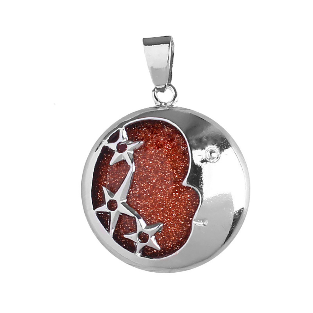 Starmoon Pendant Healing Crystal Pendant Necklace Natural Energy Gem Pendant Necklace