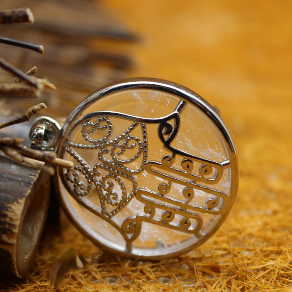 Buddha Palm Chakra Pendant Necklace Healing Crystal Pendant Necklace Reiki Spiritual Energy Gem