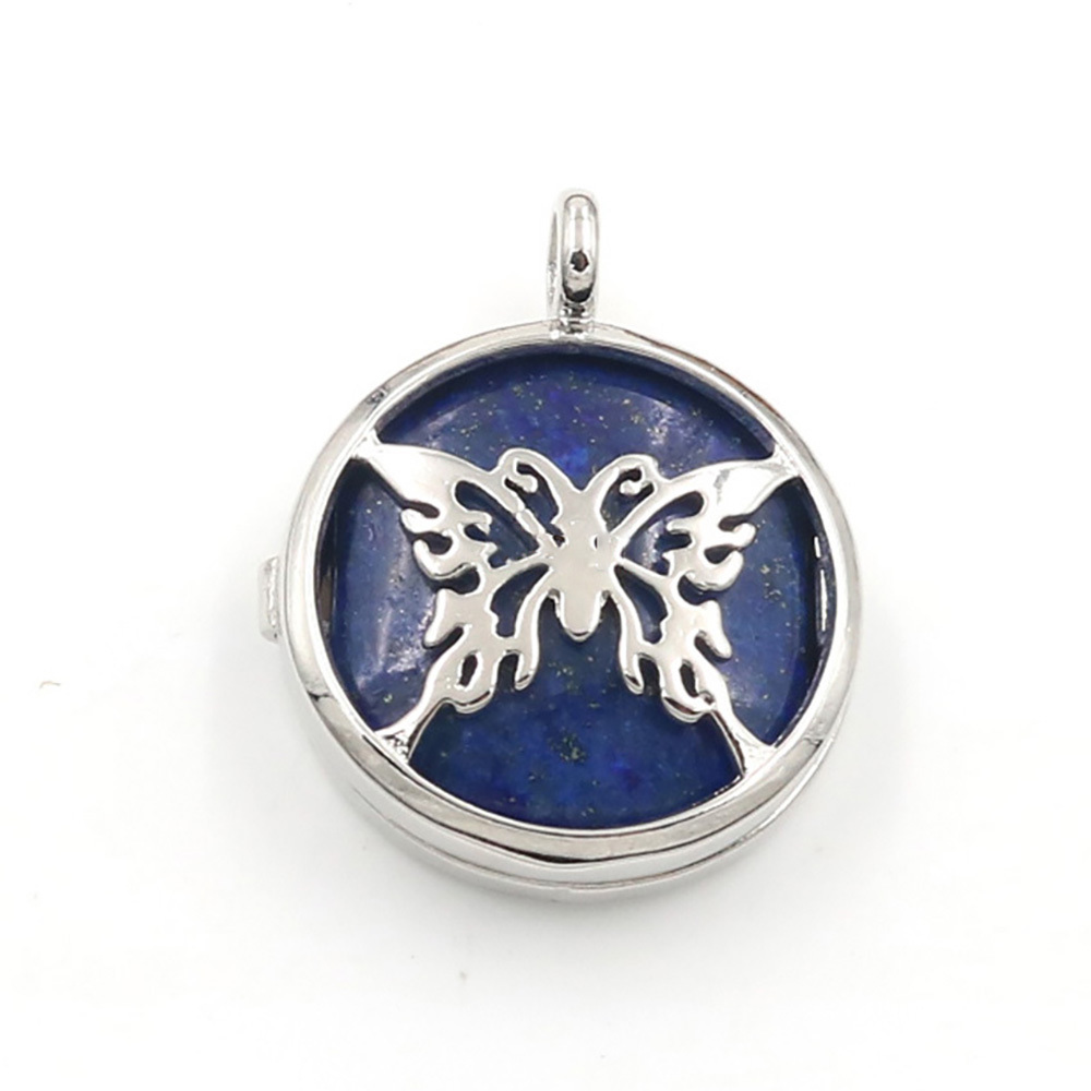 Hollow butterfly pendant box pendant healing crystal pendant necklace Reiki spirit energy gem