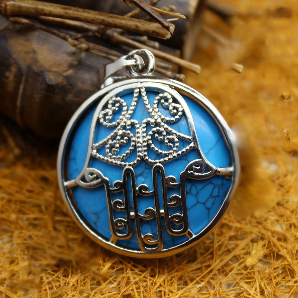 Buddha Palm Chakra Pendant Necklace Healing Crystal Pendant Necklace Reiki Spiritual Energy Gem