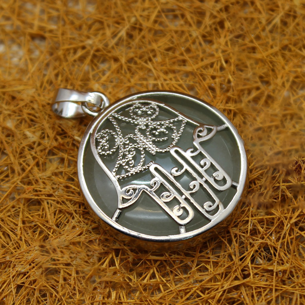 Buddha Palm Chakra Pendant Necklace Healing Crystal Pendant Necklace Reiki Spiritual Energy Gem