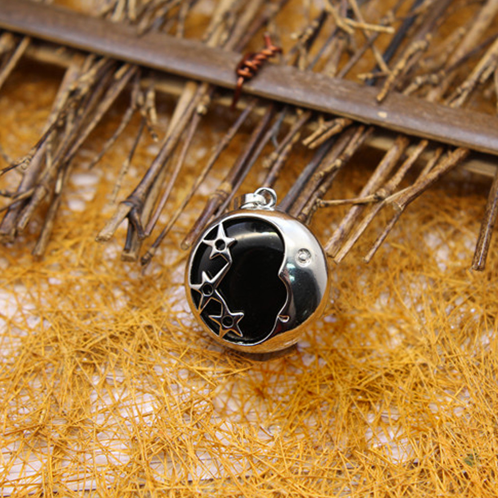 Starmoon Pendant Healing Crystal Pendant Necklace Natural Energy Gem Pendant Necklace