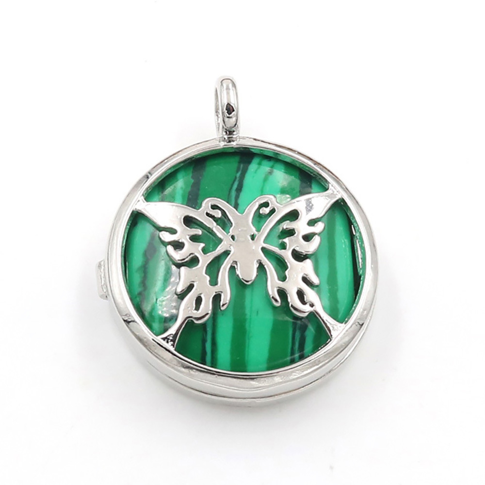 Hollow butterfly pendant box pendant healing crystal pendant necklace Reiki spirit energy gem