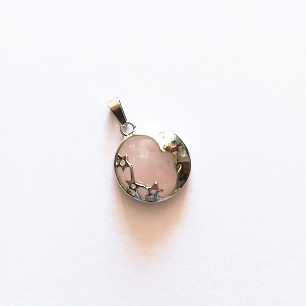 Starmoon Pendant Healing Crystal Pendant Necklace Natural Energy Gem Pendant Necklace