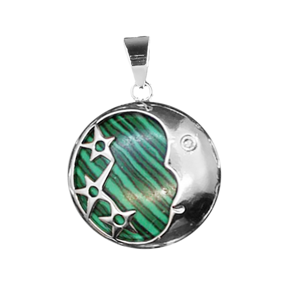 Starmoon Pendant Healing Crystal Pendant Necklace Natural Energy Gem Pendant Necklace