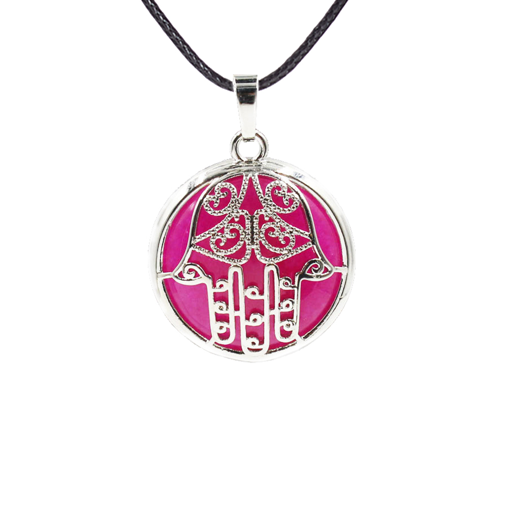 Buddha Palm Chakra Pendant Necklace Healing Crystal Pendant Necklace Reiki Spiritual Energy Gem